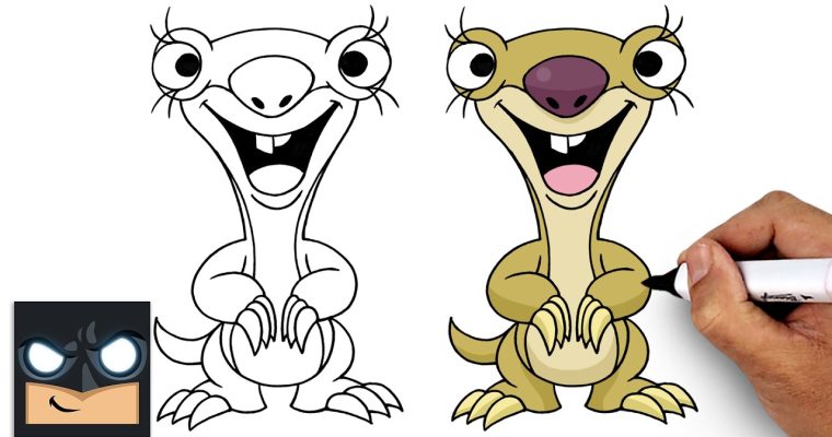 🦥 איך לצייר את סיד מעידן הקרח: מדריך לציור שלב אחר שלב 🦥